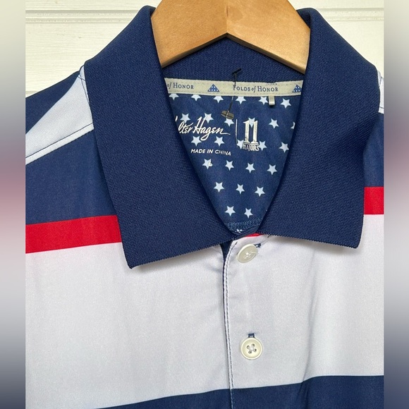 WALTER HAGEN “folds of honour” mens large golf polo - Picture 2 of 6